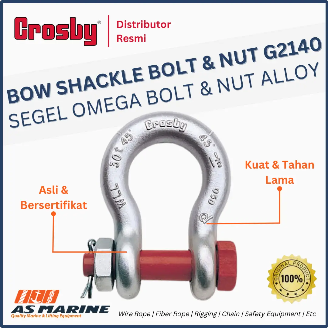 bow shackle bolt nut crosby g2140